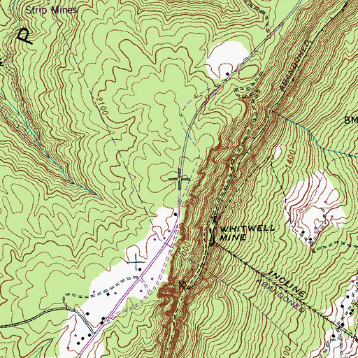 Topographic Map of Mountain (historical), TN