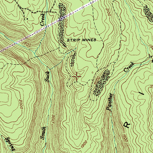 Topographic Map of Panther Creek Number 1 Mine, TN