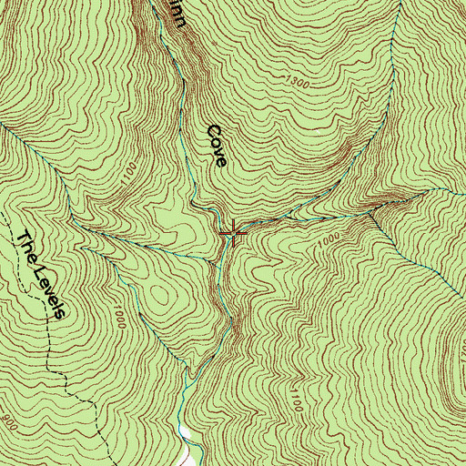 Topographic Map of Right Hand Prong Winn Creek, TN