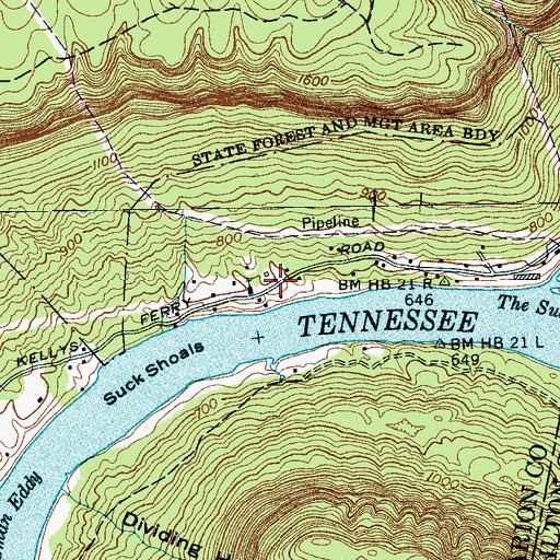 Topographic Map of Stanley, TN