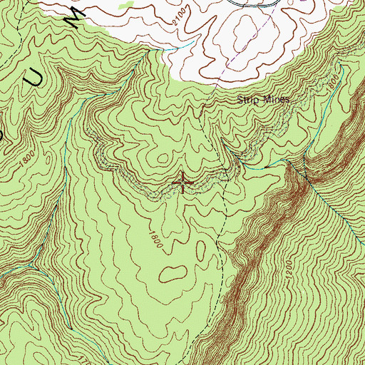 Topographic Map of Victoria Mine, TN