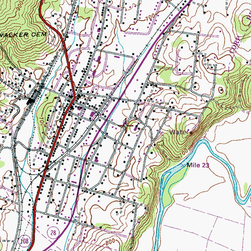 Topographic Map of Whitwell Medical Center, TN