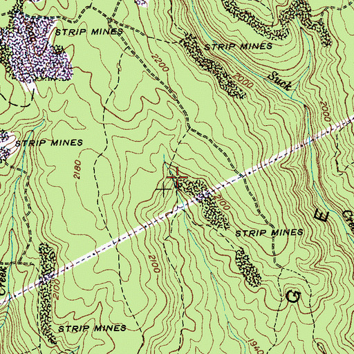 Topographic Map of Wilburn Kilgore Mine, TN