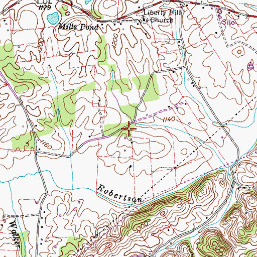 Topographic Map of Longtown (historical), TN