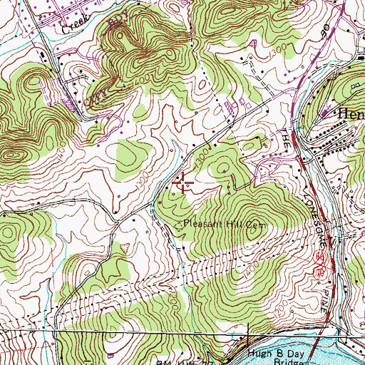 Topographic Map of Pleasant Hill Church (historical), TN