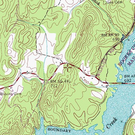 Topographic Map of Lamontville School (historical), TN