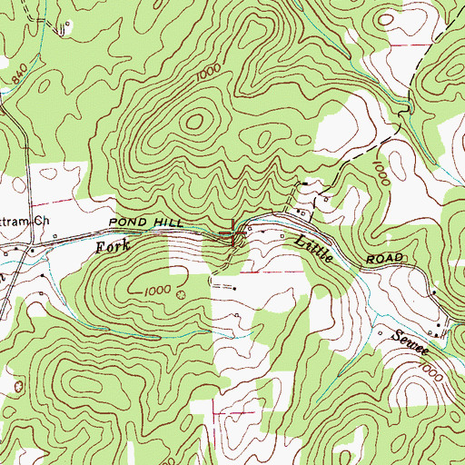 Topographic Map of Sewee Mill (historical), TN