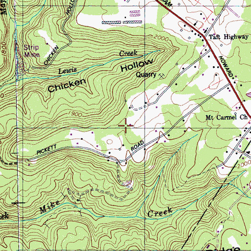 Topographic Map of Grayson Ridge, TN