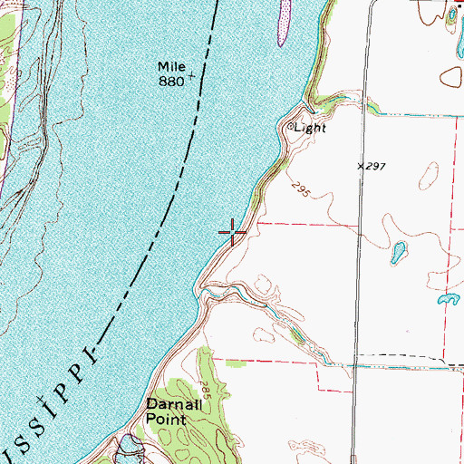 Topographic Map of Darnall Landing, TN