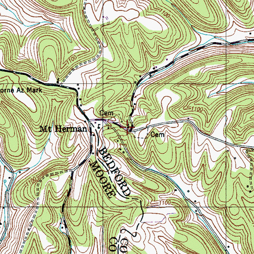 Topographic Map of Mount Herman Church of Christ, TN