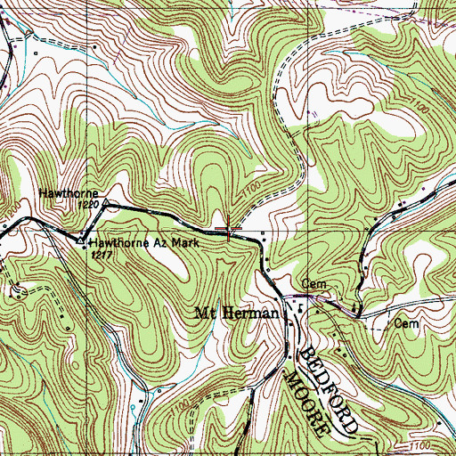 Topographic Map of Mount Herman Church of the Nazarene, TN