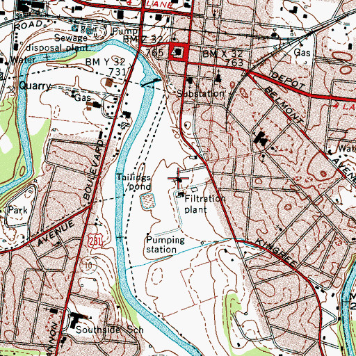 Topographic Map of Saint Williams Catholic Church, TN