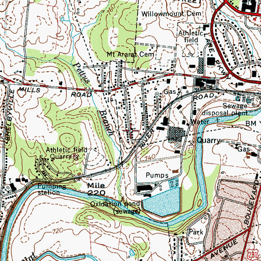 Topographic Map of West End United Methodist Church, TN