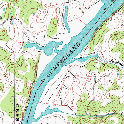 Topographic Map of Sampson Shoals, TN