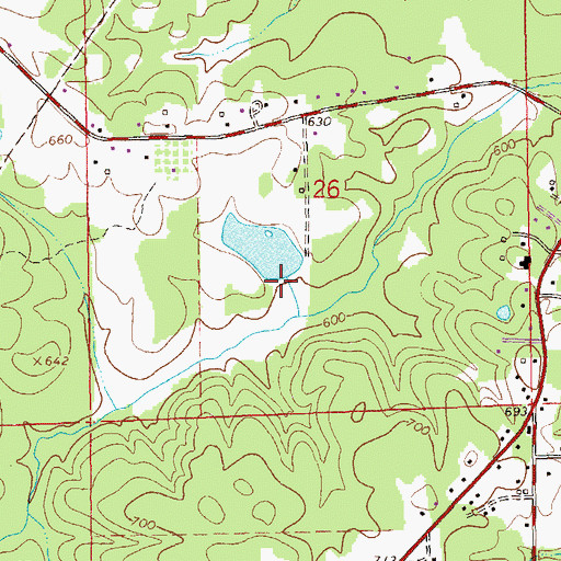 Topographic Map of Taunton Dam, AL