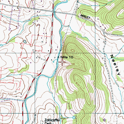 Topographic Map of District 8 (historical), TN