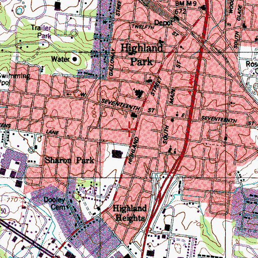 Topographic Map of District 9 (historical), TN