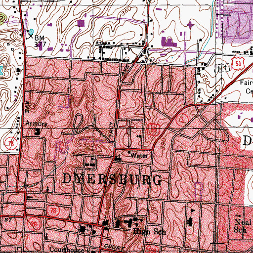 Topographic Map of District 4 (historical), TN