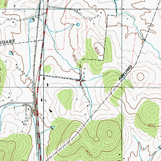 Topographic Map of Headwater Creek, TN