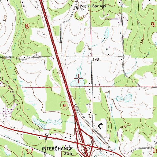 Topographic Map of T J Stewart Lake, AL