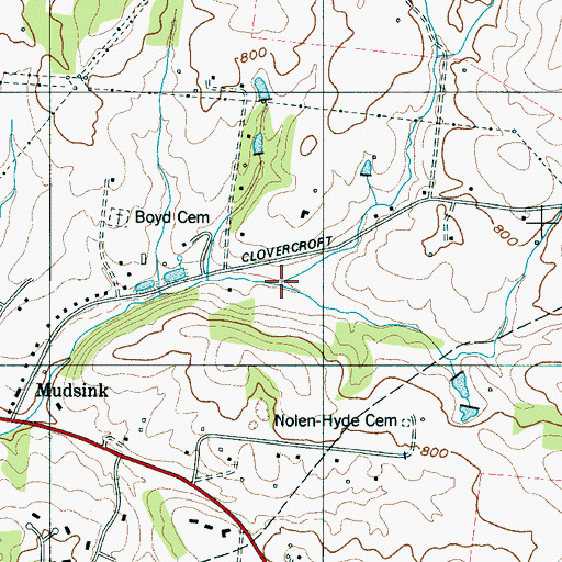Topographic Map of Hill Cemetery Branch, TN