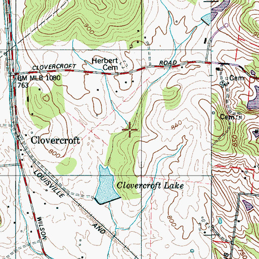 Topographic Map of Herbert Creek, TN