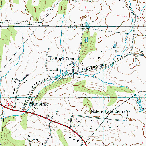 Topographic Map of Williams Branch, TN