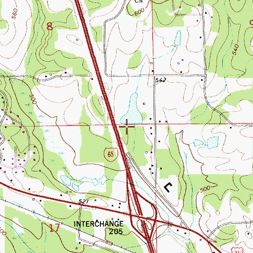 Topographic Map of J T Stewart Lake Dam, AL