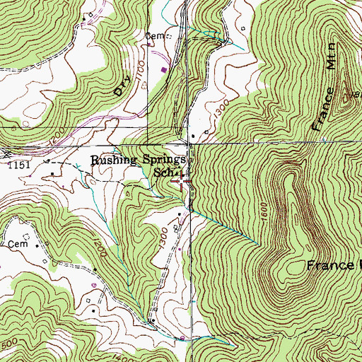 Topographic Map of Bushing (historical), TN