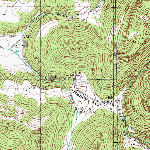 Topographic Map of Cullom (historical), TN
