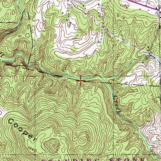 Topographic Map of Grey (historical), TN