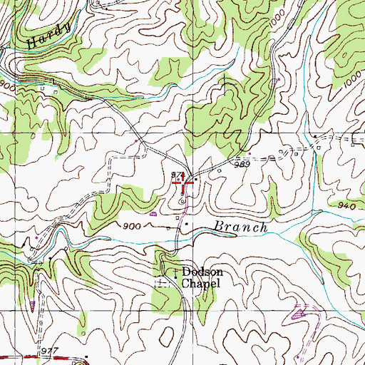 Topographic Map of Miranda (historical), TN