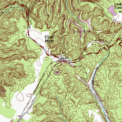 Topographic Map of Pines (historical), TN