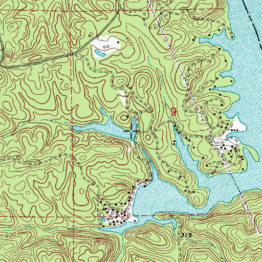 Topographic Map of Livingston Lake Dam, AL