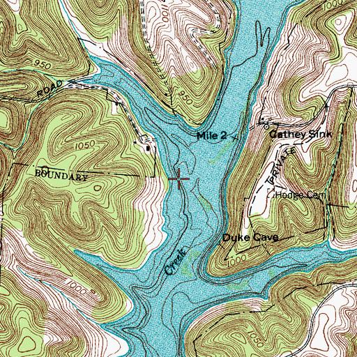 Topographic Map of Martin Spring, TN
