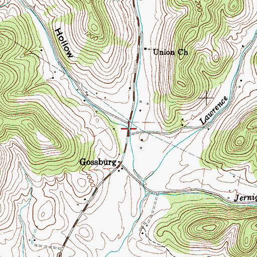 Topographic Map of Possumpaw Branch, TN