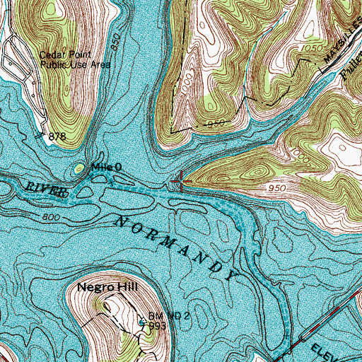 Topographic Map of Riley Creek (historical), TN