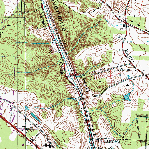 Topographic Map of Sevenmile Hill, TN