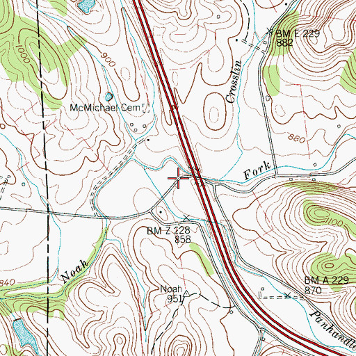 Topographic Map of Walkersville (historical), TN