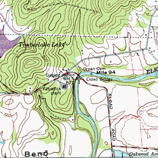 Topographic Map of Clarks Ferry (historical), TN