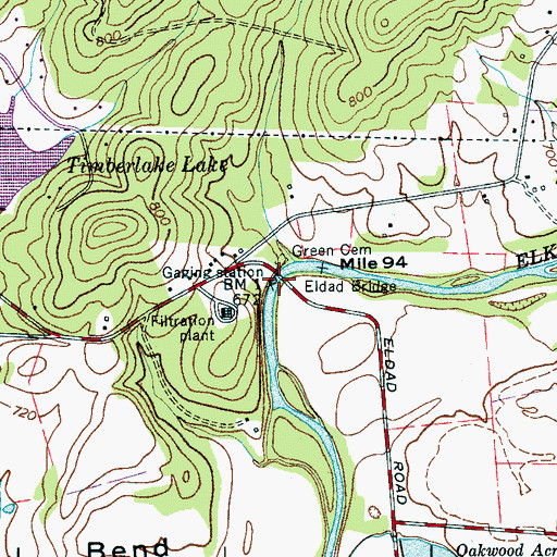 Topographic Map of Clarks Ford, TN