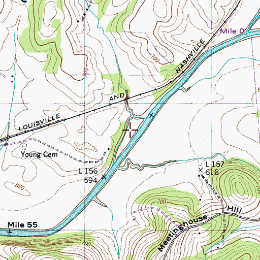 Topographic Map of Crowley Island, TN