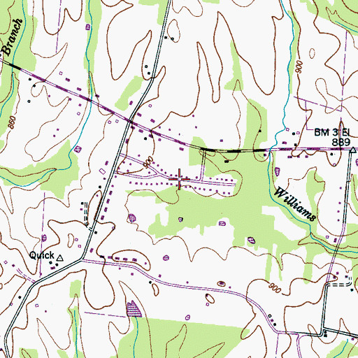 Topographic Map of Eastwood Estates, TN