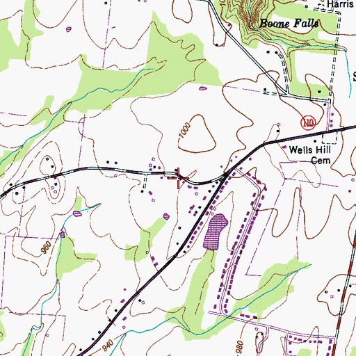 Topographic Map of Hendersons Subdivision, TN