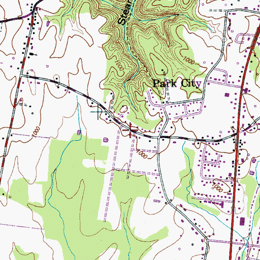 Topographic Map of Highland Rim Falls Subdivision, TN