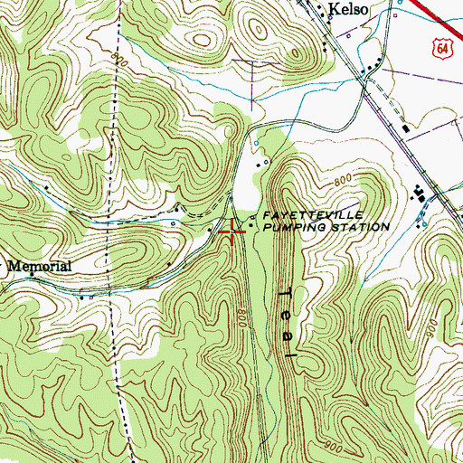 Topographic Map of Kelso Spring, TN