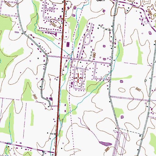 Topographic Map of Plada Heights, TN