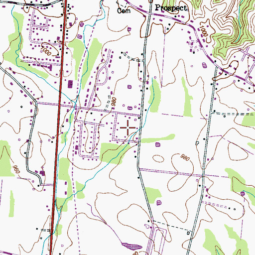 Topographic Map of Plainfield Subdivision, TN