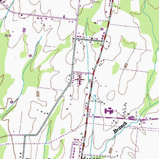 Topographic Map of Pleasant Grove Subdivision, TN
