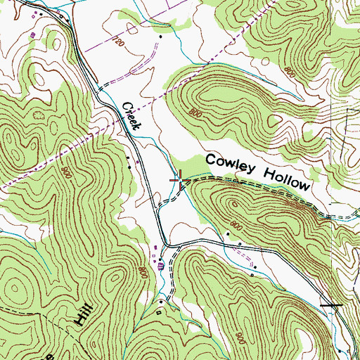 Topographic Map of Routt Branch, TN